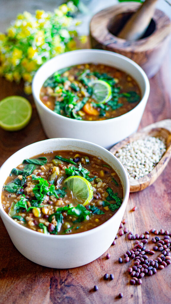 Pot Barley and Adzuki Beans Soup